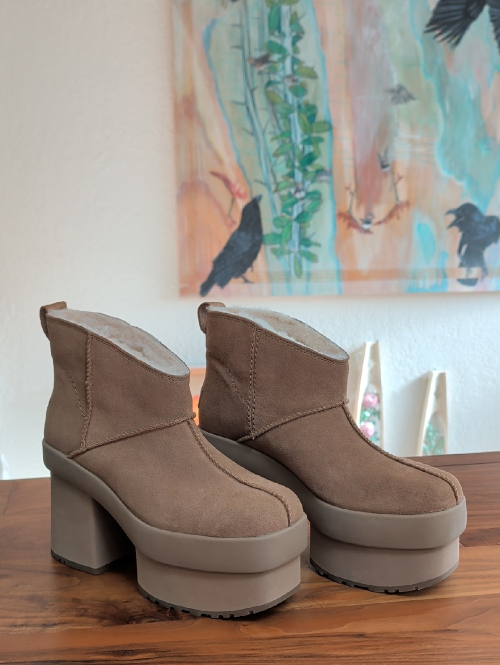 UGG Tan Platform Boots